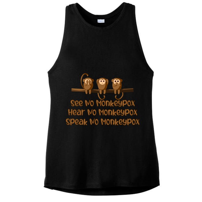 See NO Monkeypox, Hear NO Monkeypox, Speak NO Monkeypox Ladies PosiCharge Tri-Blend Wicking Tank