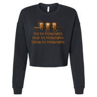 See NO Monkeypox, Hear NO Monkeypox, Speak NO Monkeypox Cropped Pullover Crew