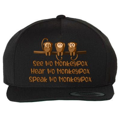 See NO Monkeypox, Hear NO Monkeypox, Speak NO Monkeypox Wool Snapback Cap