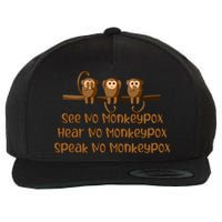 See NO Monkeypox, Hear NO Monkeypox, Speak NO Monkeypox Wool Snapback Cap
