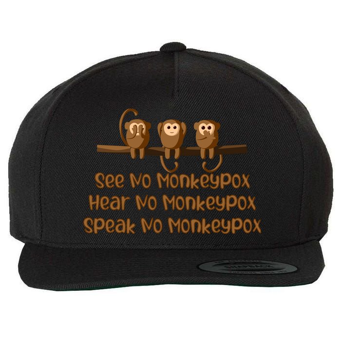See NO Monkeypox, Hear NO Monkeypox, Speak NO Monkeypox Wool Snapback Cap