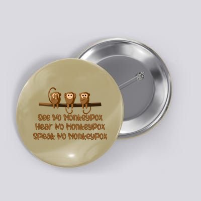 See NO Monkeypox, Hear NO Monkeypox, Speak NO Monkeypox Button