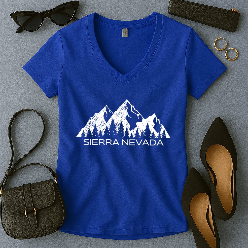Sierra Nevada Mountains Cool Sierra Nevada Souvenir Gift Cool Gift Women's V-Neck T-Shirt