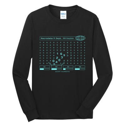 Scary Numbers Macrodata Tall Long Sleeve T-Shirt