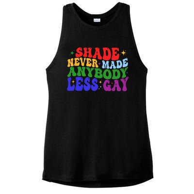 Shade Never Made Anybody Less Gay LGBTQ Rainbow Pride Ladies PosiCharge Tri-Blend Wicking Tank