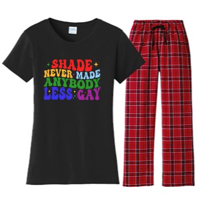 Shade Never Made Anybody Less Gay LGBTQ Rainbow Pride Women's Flannel Pajama Set