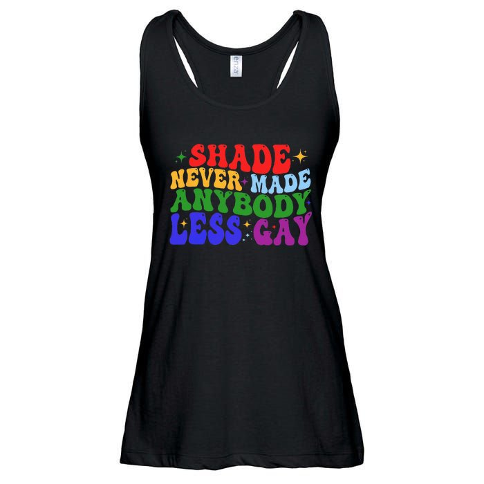 Shade Never Made Anybody Less Gay LGBTQ Rainbow Pride Ladies Essential Flowy Tank