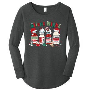 Silent Night Merry Christmas Nurse Pills Pharmacist Pharmacy Women's Perfect Tri Tunic Long Sleeve Shirt