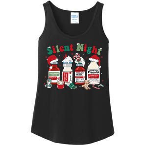 Silent Night Merry Christmas Nurse Pills Pharmacist Pharmacy Ladies Essential Tank