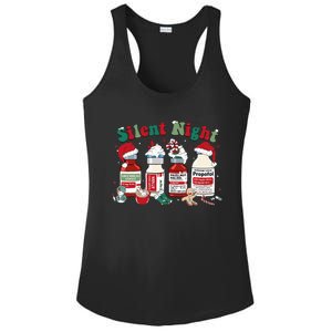 Silent Night Merry Christmas Nurse Pills Pharmacist Pharmacy Ladies PosiCharge Competitor Racerback Tank