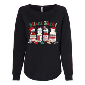 Silent Night Merry Christmas Nurse Pills Pharmacist Pharmacy Womens California Wash Sweatshirt