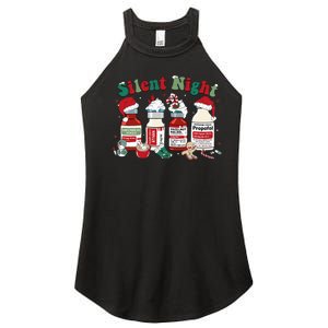 Silent Night Merry Christmas Nurse Pills Pharmacist Pharmacy Women's Perfect Tri Rocker Tank