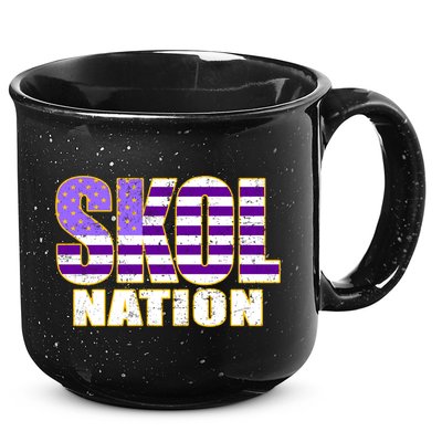 Skol Nation Meaningful Gift Meaningful Gift Purple White Gold 15oz Campfire Ceramic Mug