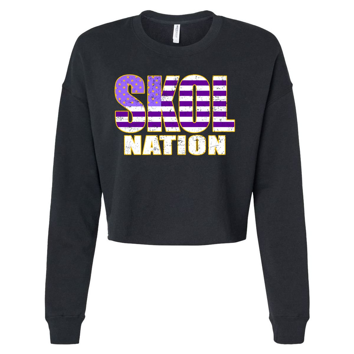 Skol Nation Meaningful Gift Meaningful Gift Purple White Gold Cropped Pullover Crew