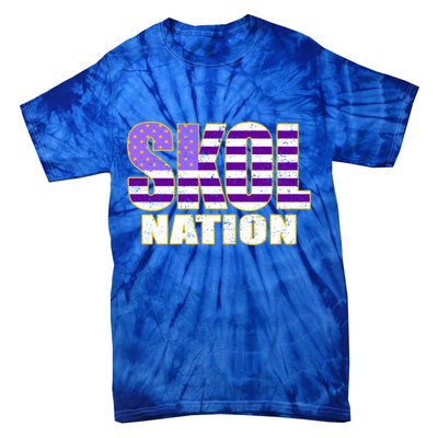 Skol Nation Meaningful Gift Meaningful Gift Purple White Gold Tie-Dye T-Shirt