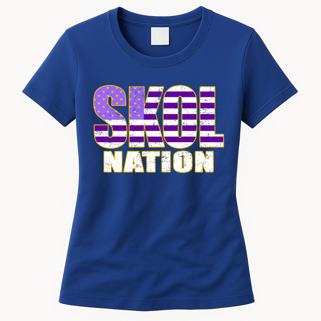 Skol Nation Meaningful Gift Meaningful Gift Purple White Gold Womens T-Shirt