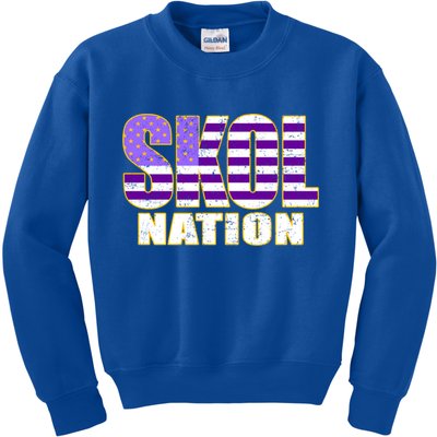 Skol Nation Meaningful Gift Meaningful Gift Purple White Gold Kids Sweatshirt