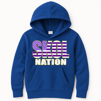 Skol Nation Meaningful Gift Meaningful Gift Purple White Gold Kids Hoodie