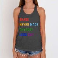 Shade Never Made Anybody Less Gay Women's Knotted Racerback Tank