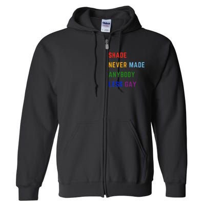 Shade Never Made Anybody Less Gay Full Zip Hoodie