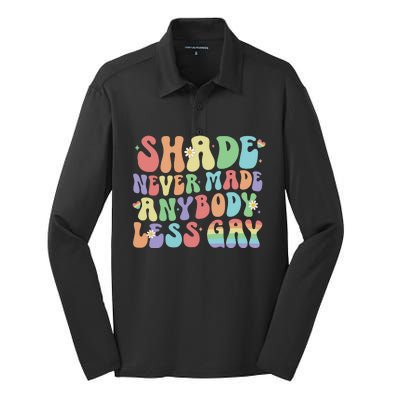 Shade Never Made Anybody Less Gay Silk Touch Performance Long Sleeve Polo