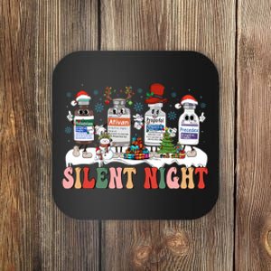 Silent Night Medical Nurse Christmas School Nurse Holiday Sweatshirt Coaster