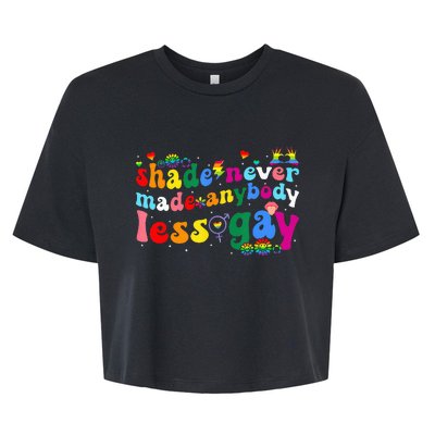 Shade Never Made Anybody Less Gay Rainbow Lgbt Lesbian Pride Bella+Canvas Jersey Crop Tee