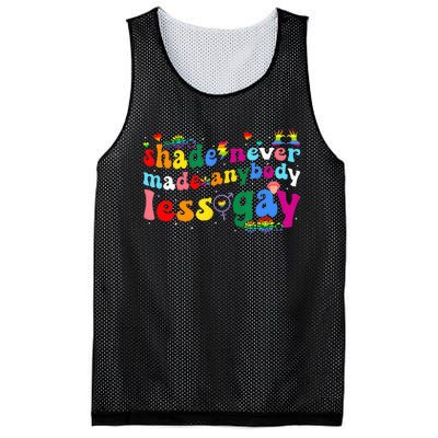 Shade Never Made Anybody Less Gay Rainbow Lgbt Lesbian Pride Mesh Reversible Basketball Jersey Tank