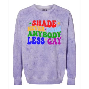 Shade Never Made Anybody Less Gay LGBTQ Rainbow Pride Colorblast Crewneck Sweatshirt