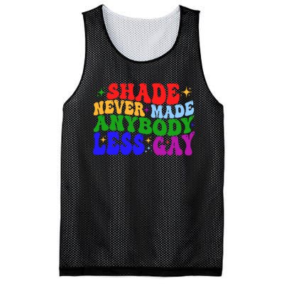 Shade Never Made Anybody Less Gay LGBTQ Rainbow Pride Mesh Reversible Basketball Jersey Tank