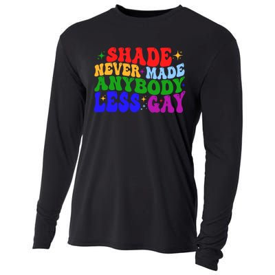 Shade Never Made Anybody Less Gay LGBTQ Rainbow Pride Cooling Performance Long Sleeve Crew