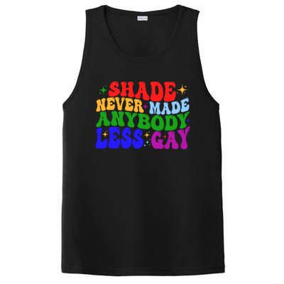 Shade Never Made Anybody Less Gay LGBTQ Rainbow Pride PosiCharge Competitor Tank