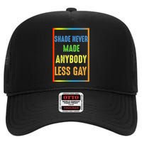 Shade Never Made Anybody Less Gay LGBTQ Rainbow Pride High Crown Mesh Back Trucker Hat