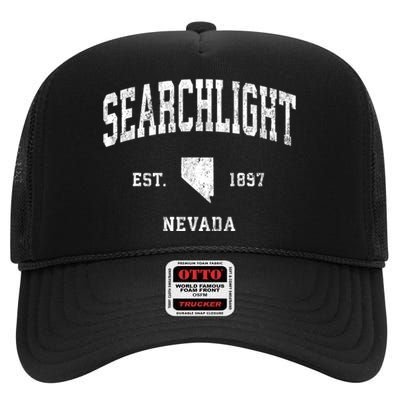 Searchlight Nevada Nv Vintage Athletic Sports High Crown Mesh Back Trucker Hat