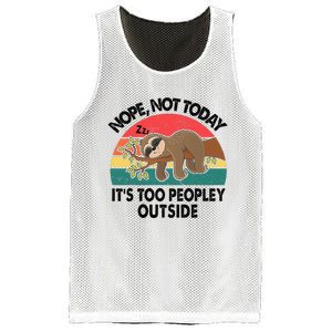 Sloth Nope Not Today Its Too Peopley Outside Funny Introvert Mesh Reversible Basketball Jersey Tank