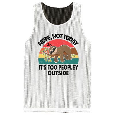 Sloth Nope Not Today Its Too Peopley Outside Funny Introvert Mesh Reversible Basketball Jersey Tank