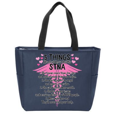 STNA Nurse Nurses Week Nursing School Mothers Day Women Her Zip Tote Bag