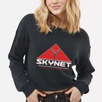 Skynet Neural Net Based Artificial Intelligence Cyberdyne Systems Corporation Cropped Pullover Crew