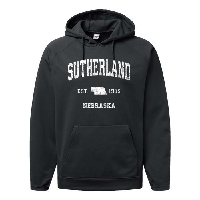 Sutherland Nebraska Ne Vintage Athletic Performance Fleece Hoodie