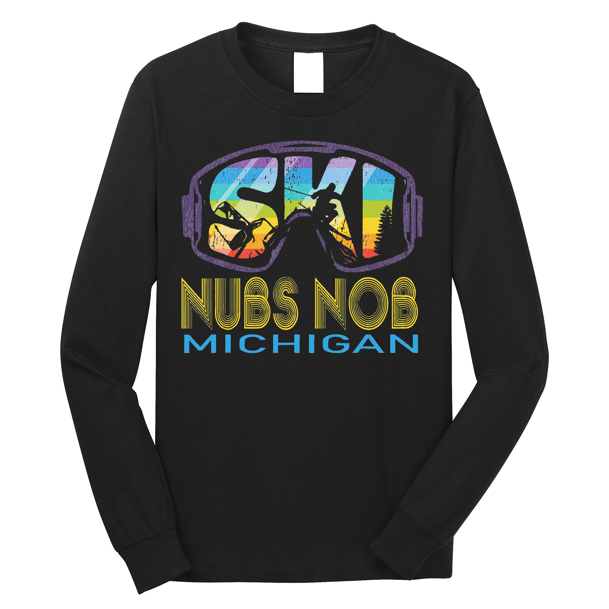 Ski Nubs Nob Michigan Skiing Vacation Long Sleeve Shirt