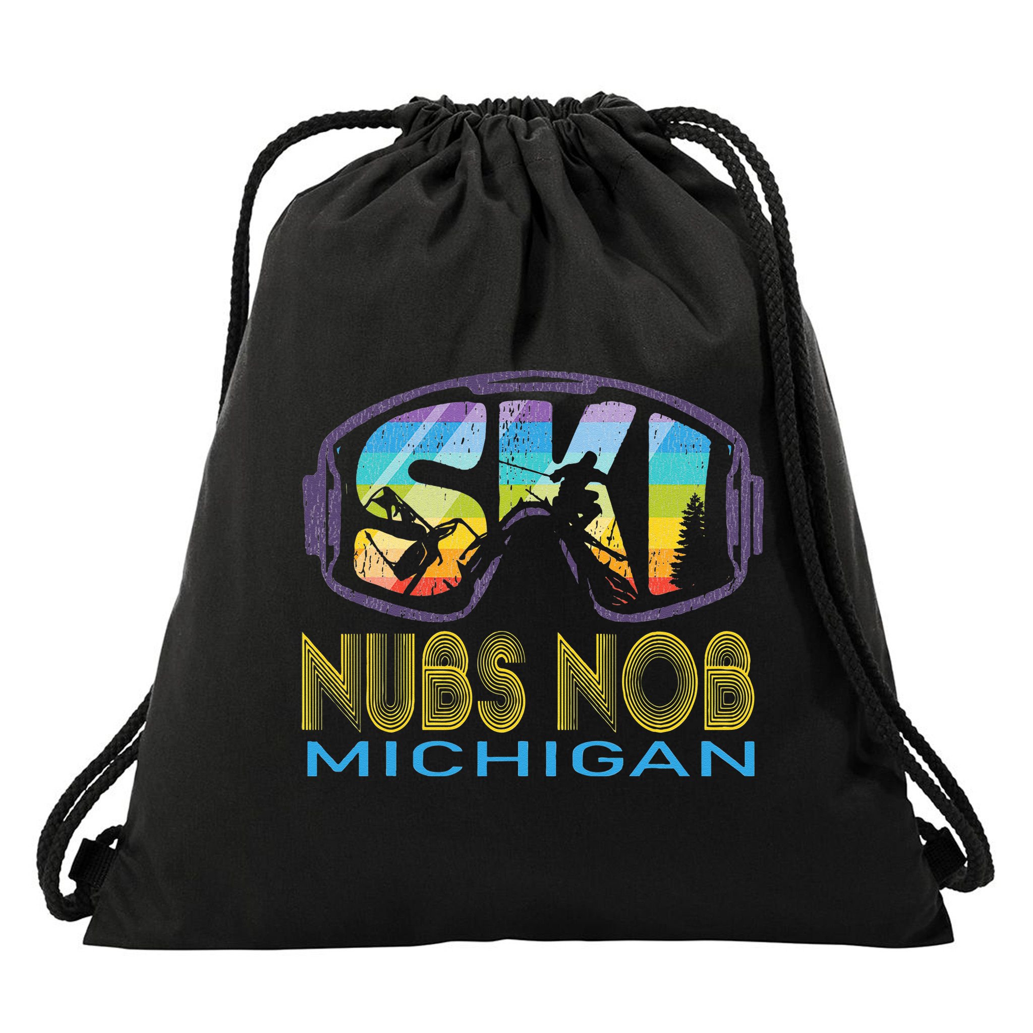Ski Nubs Nob Michigan Skiing Vacation Drawstring Bag