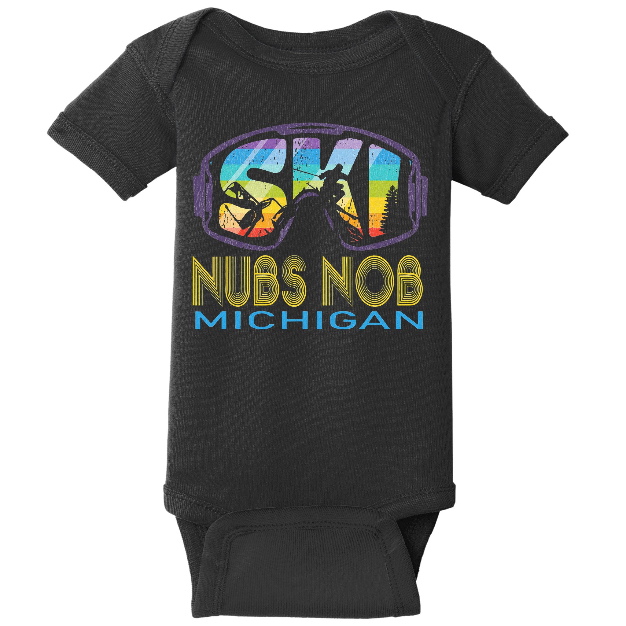 Ski Nubs Nob Michigan Skiing Vacation Baby Bodysuit