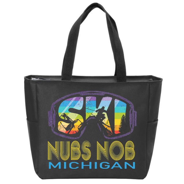 Ski Nubs Nob Michigan Skiing Vacation Zip Tote Bag