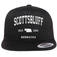 Scottsbluff Nebraska Ne Vintage Athletic Sports Flat Bill Trucker Hat