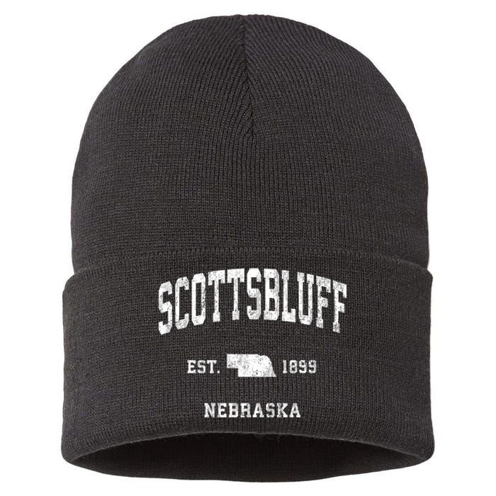 Scottsbluff Nebraska Ne Vintage Athletic Sports Sustainable Knit Beanie