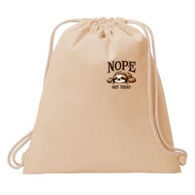 Sloth Nope Not Today Lazy Sleeping Animal Funny Drawstring Bag