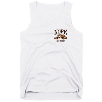 Sloth Nope Not Today Lazy Sleeping Animal Funny Tank Top