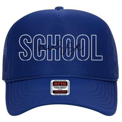 School Nurse Nursing Appreciation Nursing School Gift High Crown Mesh Back Trucker Hat