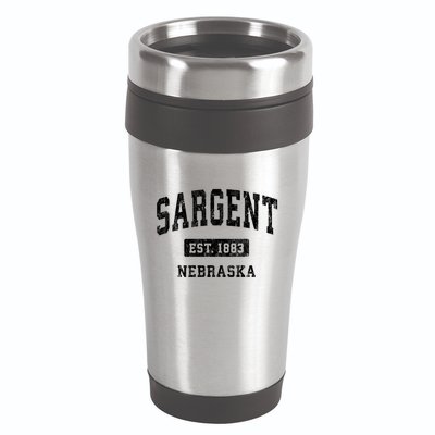 Sargent Nebraska Ne Vintage Athletic Sports 16oz Travel Tumbler