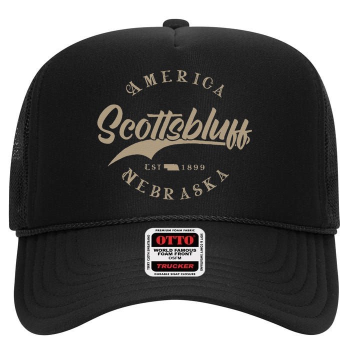 Scottsbluff Ne Nebraska High Crown Mesh Back Trucker Hat